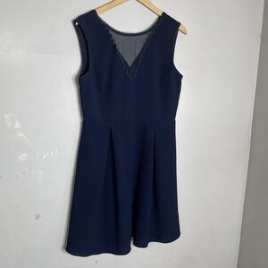 Reiss Marlowe Navy Blue Fit & Flare Dress Size 10